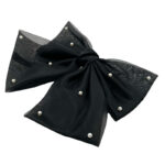 گیره فرانسوی پاپیون مشکی مروارید دار 00808127