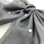 گیره فرانسوی پاپیون مشکی مروارید دار 00808127