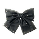 گیره فرانسوی پاپیون مشکی مروارید دار 00808127