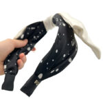 تل پارچه ای پاپیون سفید و مشکی 00303083