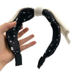 تل پارچه ای پاپیون سفید و مشکی 00303083