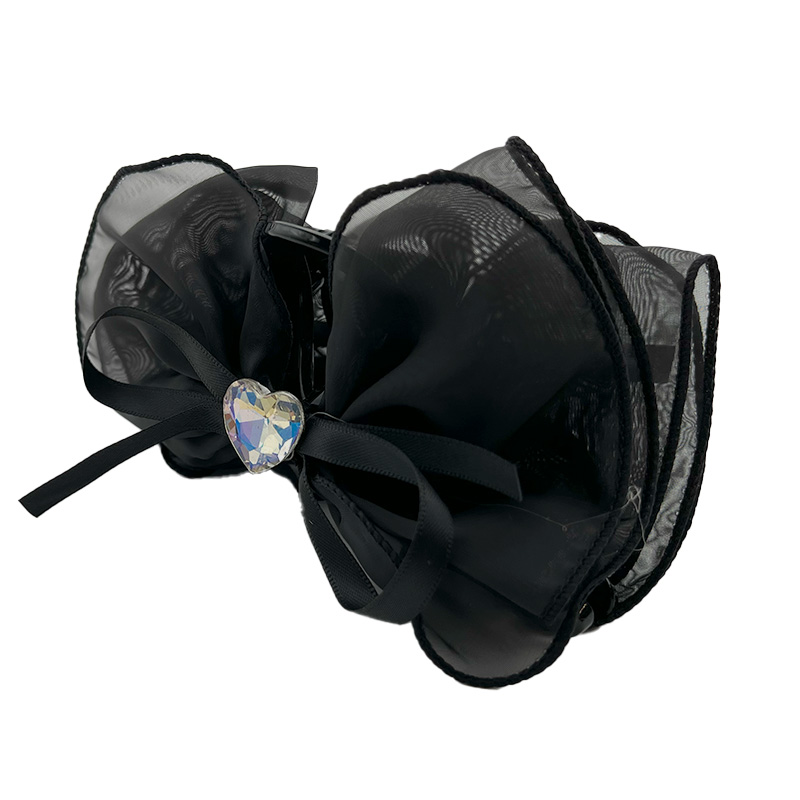 کلیپس پاپیون حریر نگین قلب 01101015